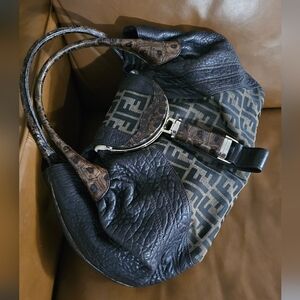 Authentic Vintage Fendi Zucca Spy Bag Leather Hobo Made in Italy